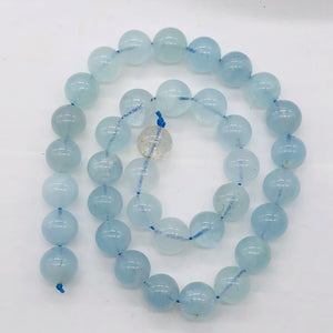 Aquamarine Half Strand Round | 11 mm | Aqua | 17 Beads |