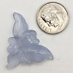 15.5cts Exquisitely Hand Carved Blue Chalcedony Flower Pendant Bead - PremiumBead Alternate Image 5