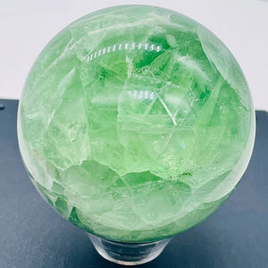 Fluorite Scry Sphere Round | 2 1/4" | Green/Clear | 1 Crystal Sphere |