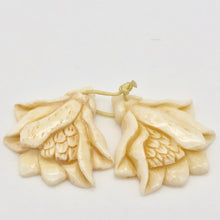 Load image into Gallery viewer, Pair of Carved Waterbuffalo Bone Tropical Flower Beads 10778 - PremiumBead Primary Image 1
