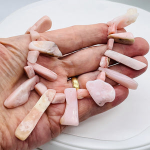 Peruvian Opal 91g Varied Bead Strand | 16" | Pink | 43 Beads |