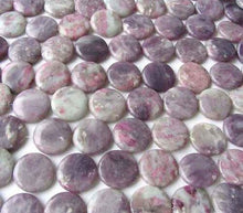Load image into Gallery viewer, 2 Lepidolite &amp; Rubilite 30x8mm Coin Pendant Beads 008832 - PremiumBead Primary Image 1
