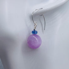Load image into Gallery viewer, Kunzite Tanzanite Sterling Silver Drop Earrings | 1 1/4&quot; | Lavender Blue |
