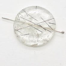 Load image into Gallery viewer, Tourmalated Clear Quartz Disc Pendant Bead | 30mm | 1 Bead |
