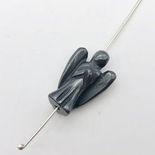 Load image into Gallery viewer, Loving Hand Carved Hematite Guardian Angel Figurine | 21x14x8mm | Silver Black - PremiumBead Alternate Image 8
