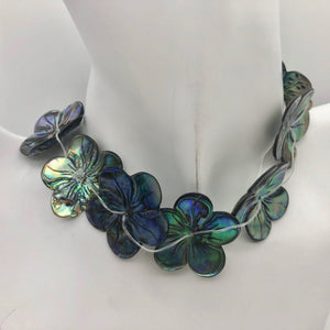 Abalone Flower/Plumeria Pendant Bead 8" Strand | 7 Beads | 28x27x3mm | 10609HS - PremiumBead Alternate Image 2
