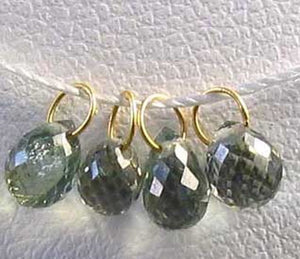 One Bead of 5.5x4mm Untreated Green Sapphire 18K Briolette Pendant 1.4cts 10119B - PremiumBead Primary Image 1
