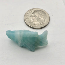 Load image into Gallery viewer, Carved Azurite Koi Fish Figurine Worry Stone | 23x11x5mm | Blue - PremiumBead Alternate Image 2
