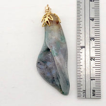Load image into Gallery viewer, Fancy Jasper Calla Lily 14K Gold Filled Flower Pendant | 2&quot; Long | Green Pink |
