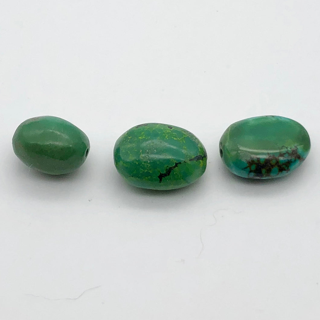 Genuine Natural Turquoise Nugget Beads 75cts| 18x15x13mm to 22x17x12mm| 3 Beads