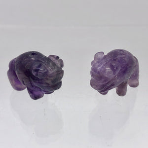 Prosperity 2 Amethyst Hand Carved Bison / Buffalo Beads | 21x14x8mm | Purple - PremiumBead Alternate Image 2