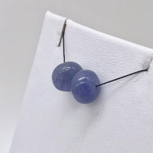 Rare Tanzanite Smooth Roundel Beads | 2 Bds | 8.5x6mm| Blue | ~7.5 cts | 10387C - PremiumBead Alternate Image 8