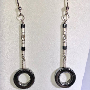 Hematite and Sterling Silver Designer Earrings 310707 - PremiumBead Primary Image 1