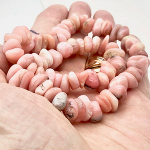 Pink Peruvian Opal Nugget Bead Strand | 14x7x7mm to 12x10x5mm | 72 to 76 Beads |