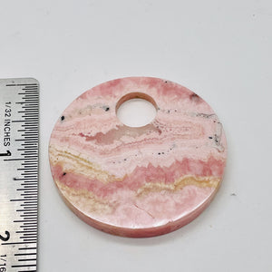 1 Natural Lacy Pink Rhodochrosite 50mm Pi Circle Pendant