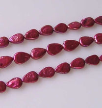 Load image into Gallery viewer, Yummy Raspberry FW Teardrop Coin Pearl Strand 109949 - PremiumBead Alternate Image 3
