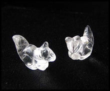 Load image into Gallery viewer, Charming 2 Quartz Carved Squirrel Beads | 22x15x10mm | Clear - PremiumBead Primary Image 1
