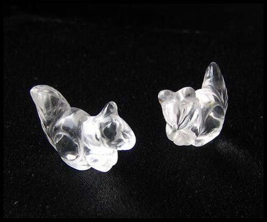 Charming 2 Quartz Carved Squirrel Beads | 22x15x10mm | Clear - PremiumBead Primary Image 1