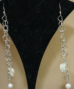 Valentine Heart Pearl and Solid Sterling Silver Hand Made Earrings 304811 - PremiumBead Alternate Image 2