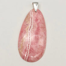 Load image into Gallery viewer, 1 Natural Lacy Pink Rhodochrosite 60x30mm Sterling Silver Pendant
