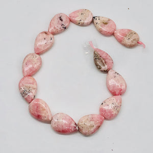 4 Pink Rhodochrosite 15x10mm Teardrop Beads