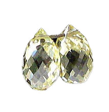 Load image into Gallery viewer, Natural .49cts Canary Diamond 4x2.75mm Briolette Beads Pair 6120

