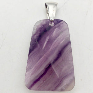Striped Lavender Fluorite & Sterling Silver Trapezoid Pendant