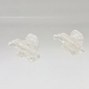 2 Soaring Carved Clear Quartz Eagle Beads | 22x16x13mm | Clear - PremiumBead Alternate Image 5