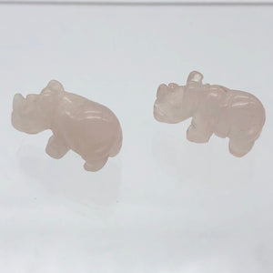 2 Rose Quartz Hand Carved Rhinoceros Beads, 21x13x10mm, Pink 009275RQ | 21x13x10mm | Pink - PremiumBead Alternate Image 5