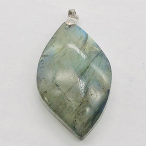 Labradorite Sterling Silver Natural | 1 1/2" Long | Blue/Golden | 1 Pendant |