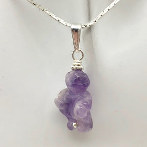 Hand Carved Amethyst Goddess of Willendorf and Sterling Silver Pendant 509287AMS - PremiumBead Alternate Image 7