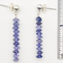 Load image into Gallery viewer, Vibrant Faceted Iolite Dangling Post Earrings | Sterling Silver | 1 3/4&quot; Long |
