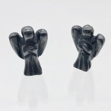 Load image into Gallery viewer, 2 Loving Hand Carved Hematite Guardian Angels | 21x14x8mm | Graphite - PremiumBead Primary Image 1
