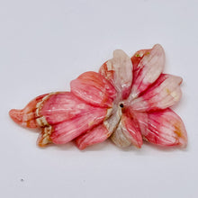 Load image into Gallery viewer, Peruvian Opal Flower Pendant | 65x45x7mm | Pink White | 1 Bead
