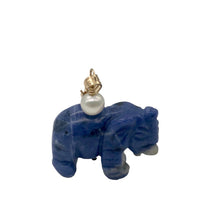 Load image into Gallery viewer, Sodalite Elephant Pendant Necklace | Semi Precious Stone Jewelry | 14k Pendant
