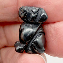 Load image into Gallery viewer, Faithful! 2 Hematite Hand Carved Puppy Dog Beads | 22x15x15mm | Silver black

