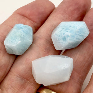 20 Grams Natural Hemimorphite Faceted Nugget Beads | 3 Beads |