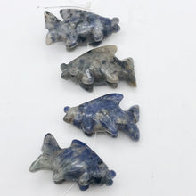 Load image into Gallery viewer, Swimming 2 Hand Carved Sodalite Koi Fish Beads | 23x11x5mm | Blue white - PremiumBead Alternate Image 9
