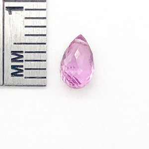 AAA Natural Brilliant Pink Sapphire Briolette Bead | 6.5x4mm | .72ct | Pink|