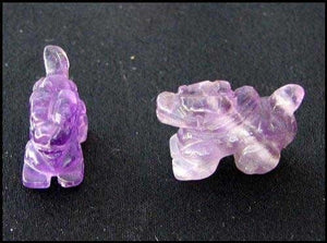 Powerful 2 Amethyst Carved Winged Dragon Beads | 21x14x9mm | Purple - PremiumBead Alternate Image 2