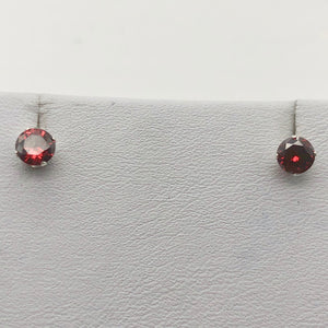 January 5mm Created Garnet & Silver Earrings 10147A - PremiumBead Alternate Image 4