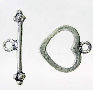 Be Mine 1 Sterling Silver Heart Toggle Clasp 7935 - PremiumBead Primary Image 1