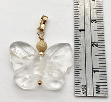 Load image into Gallery viewer, Flutter Carved Quartz Butterfly 14Kgf Pendant | 1 1/4&quot; Long| Clear | 1 Pendant | - PremiumBead Alternate Image 6
