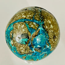Load image into Gallery viewer, Azurite Malachite Chrysoprase Scry Round Sphere | 55mm | Green/Blue/Brown | 1 |
