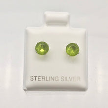 Load image into Gallery viewer, August Birthstone 5mm Lab Peridot Sterling Silver Earrings - PremiumBead Alternate Image 3
