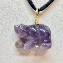 Load image into Gallery viewer, Amethyst Bear Pendant Necklace | Semi Precious Stone Jewelry | 14k Pendant - PremiumBead Primary Image 1
