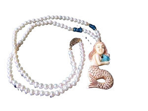 Splash Carved Mermaid Pearl & 14Kgf 18 inch Necklace 210311