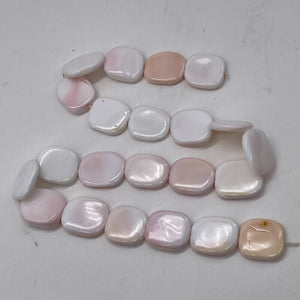 Rare Pink Conch Shell 17-20x15mm Rectangle Bead Strand 109833