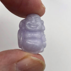 26.9cts Hand Carved Buddha Lavender Jade Pendant Bead | 21x14.5x10mm | Lavender - PremiumBead Alternate Image 4