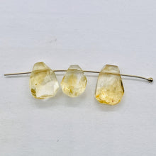 Load image into Gallery viewer, Citrine Faceted Pear Briolette Beads | 11x8x6 to 14x11x13 | Yellow | 6 Beads |
